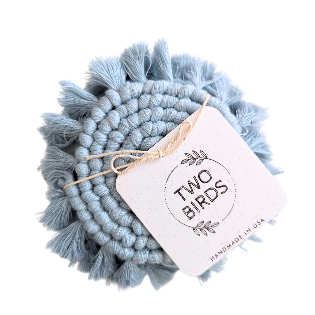 Custom Solid Macrame Coasters - Set of 2