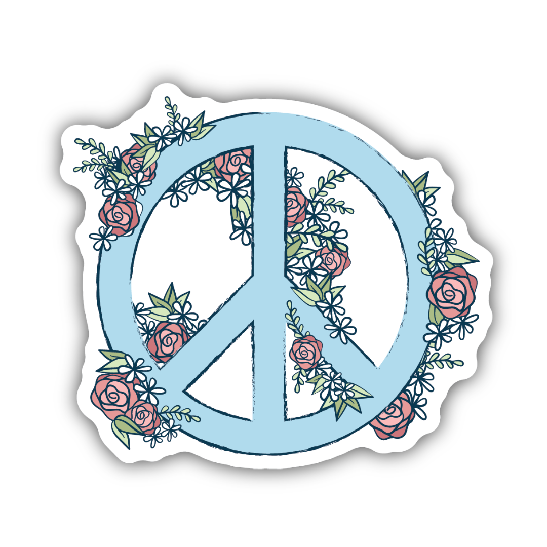 Peace Flowers Sticker
