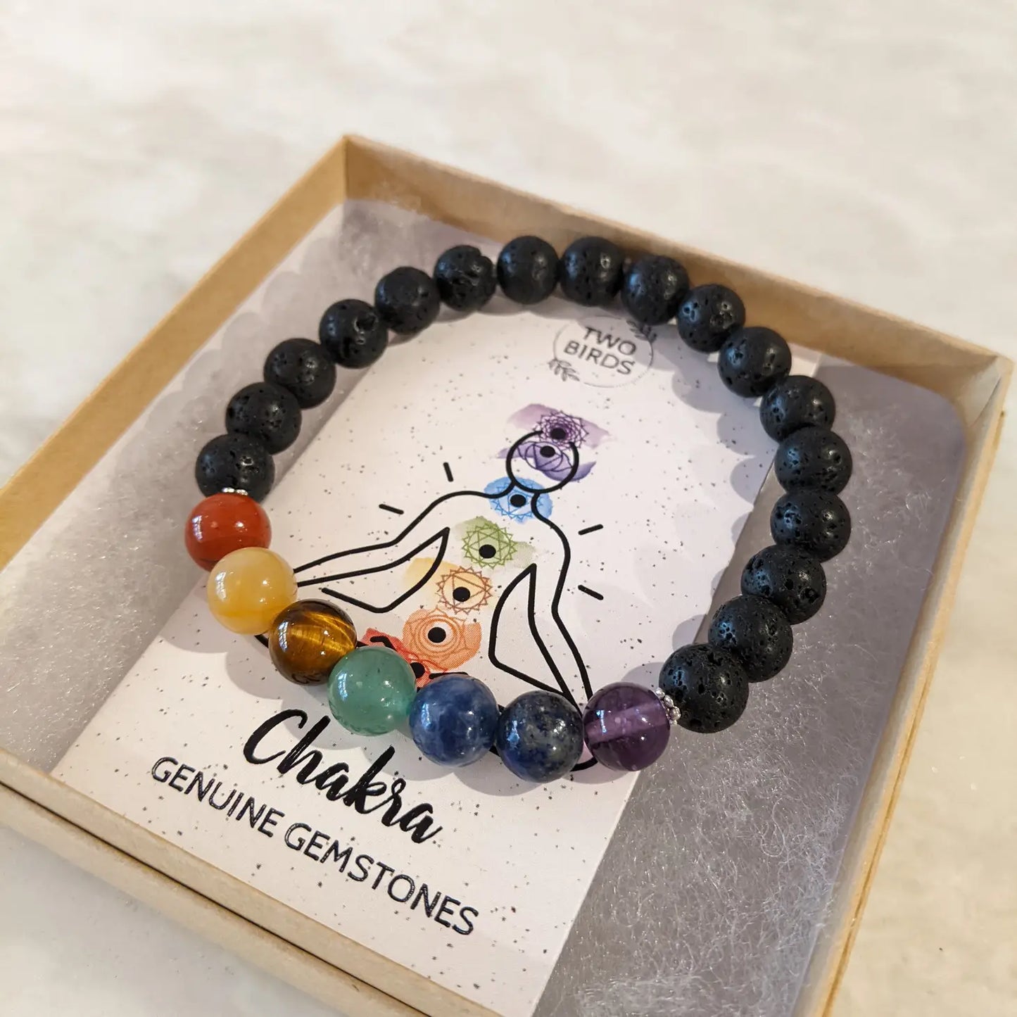 Chakra Gemstone Diffuser Bracelet - Lava Rock