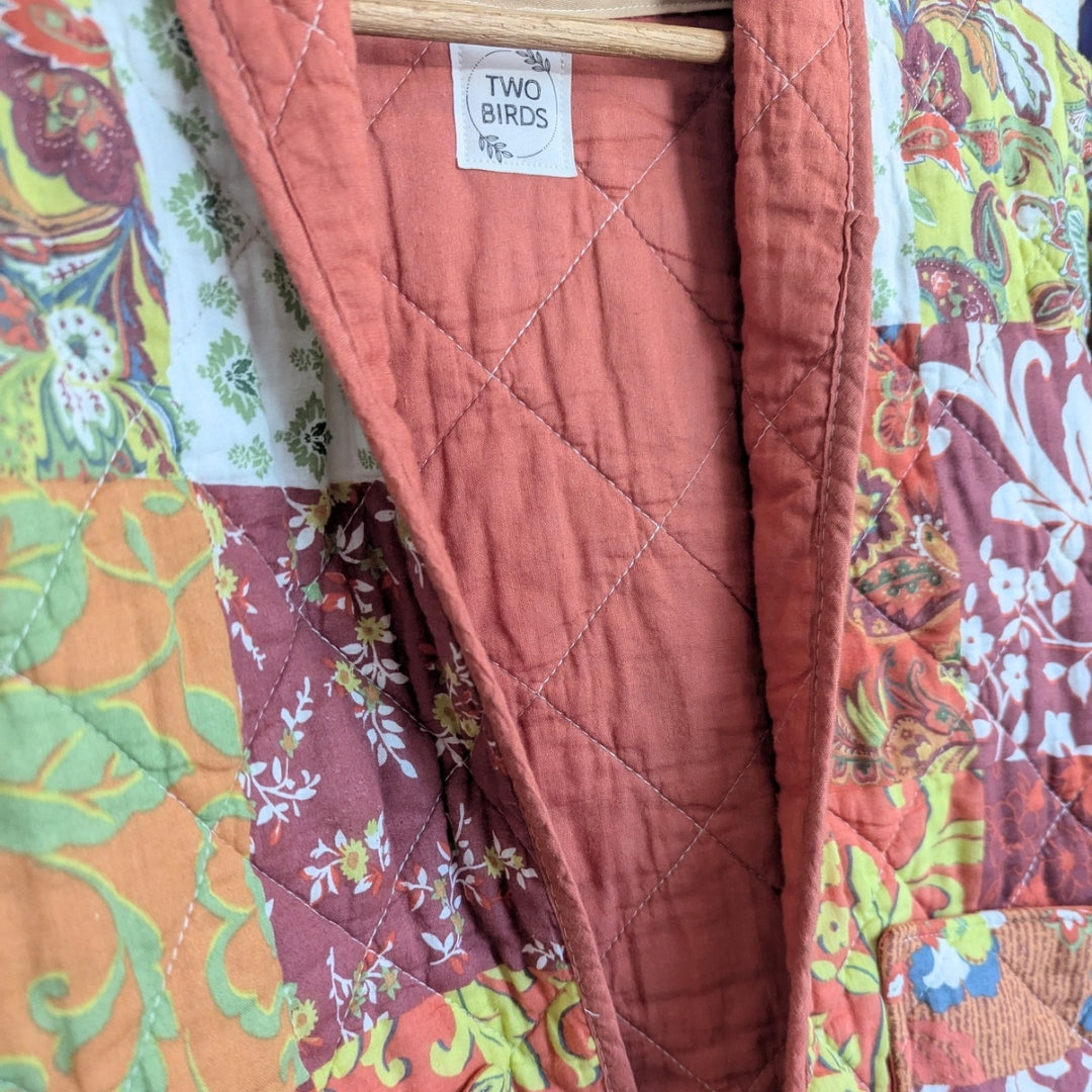 Cardi Coat - Quilted Orange Patchwork