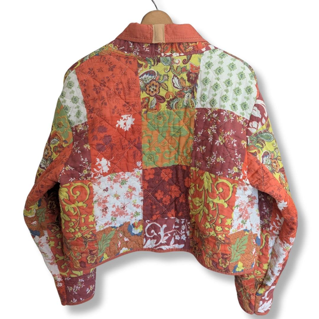 Cardi Coat - Quilted Orange Patchwork