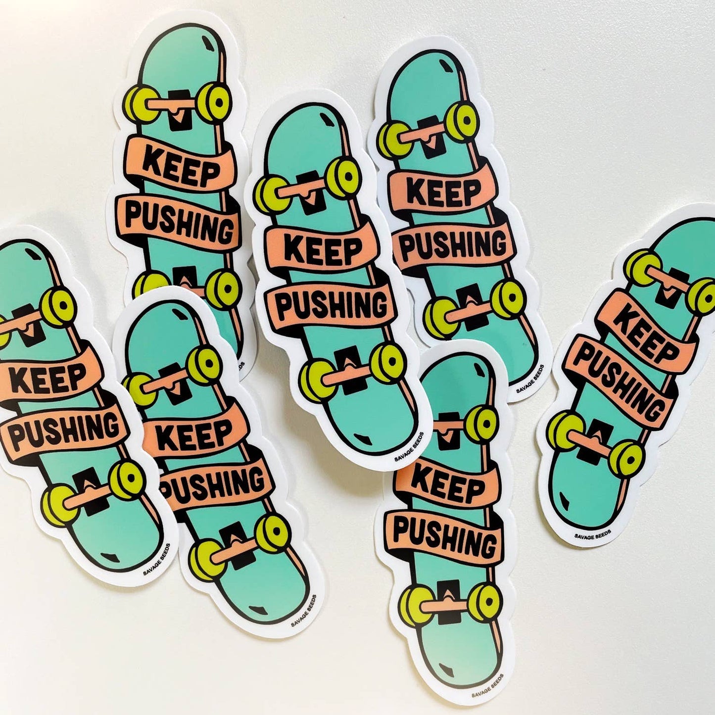 Keep Pushing Die Cut Vinyl Sticker