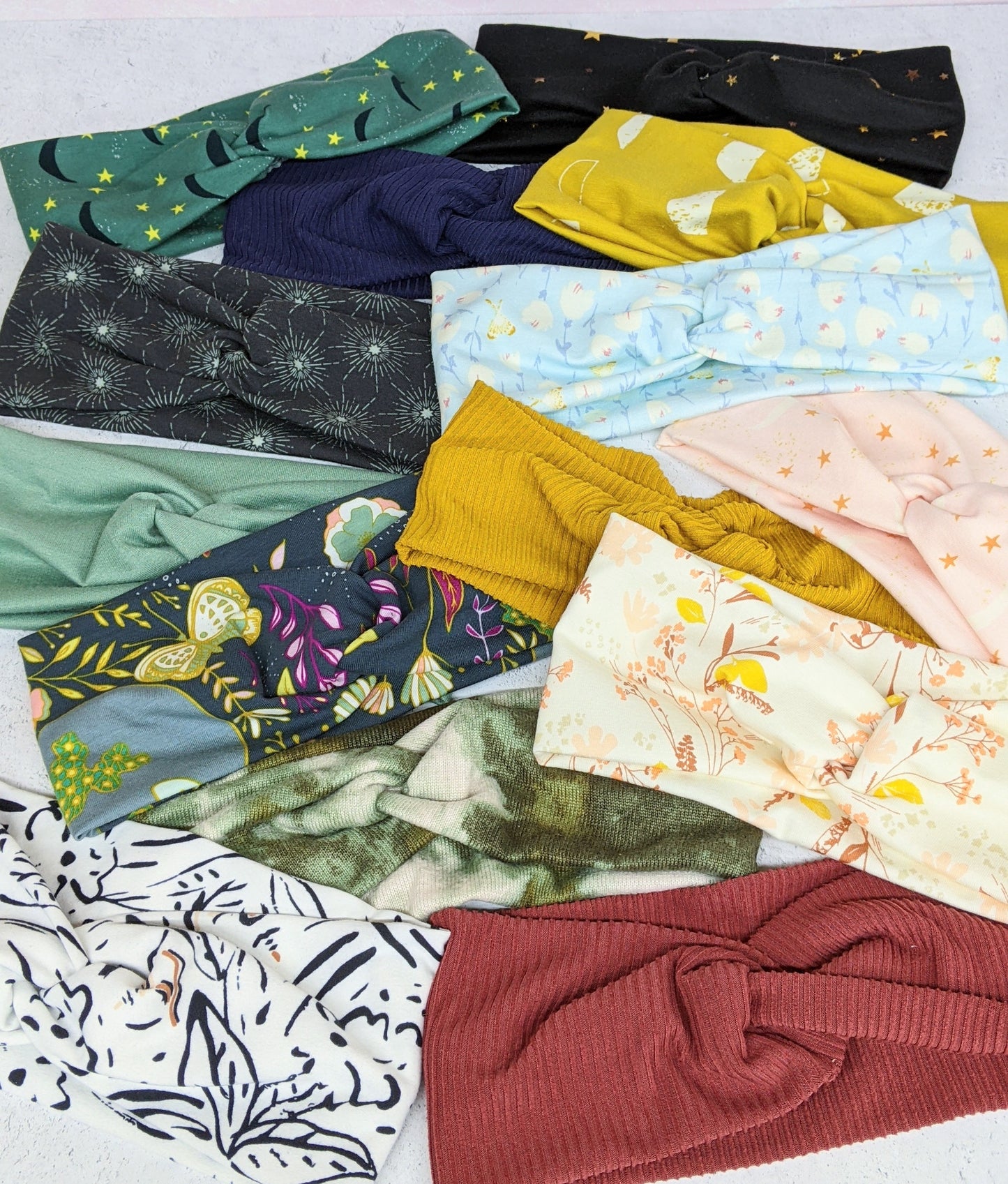 Faux Knot Headband - Star Burst Navy