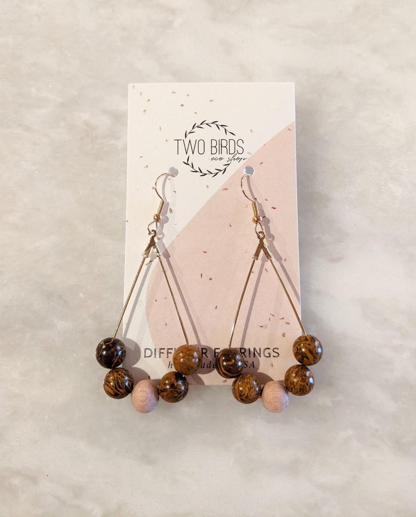 Oakwood Jasper Teardrop Diffuser Earrings