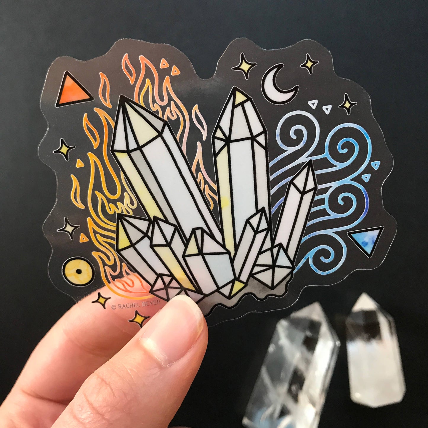 Crystal Quartz Gemstone Vinyl Sticker