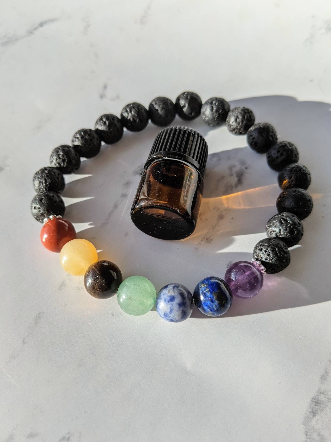 Chakra Gemstone Diffuser Bracelet - Lava Rock