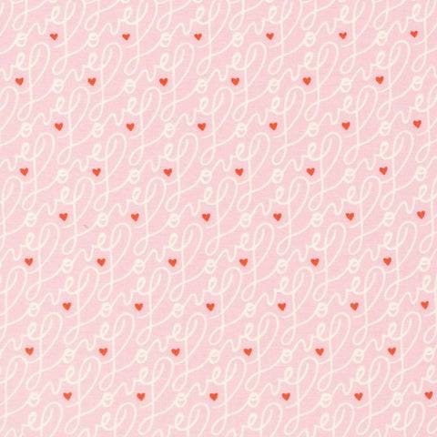 Love Cursive Hearts - Quilter's Cotton Fabric by the Yard - Universal Love Collection by Elizabeth Olwen