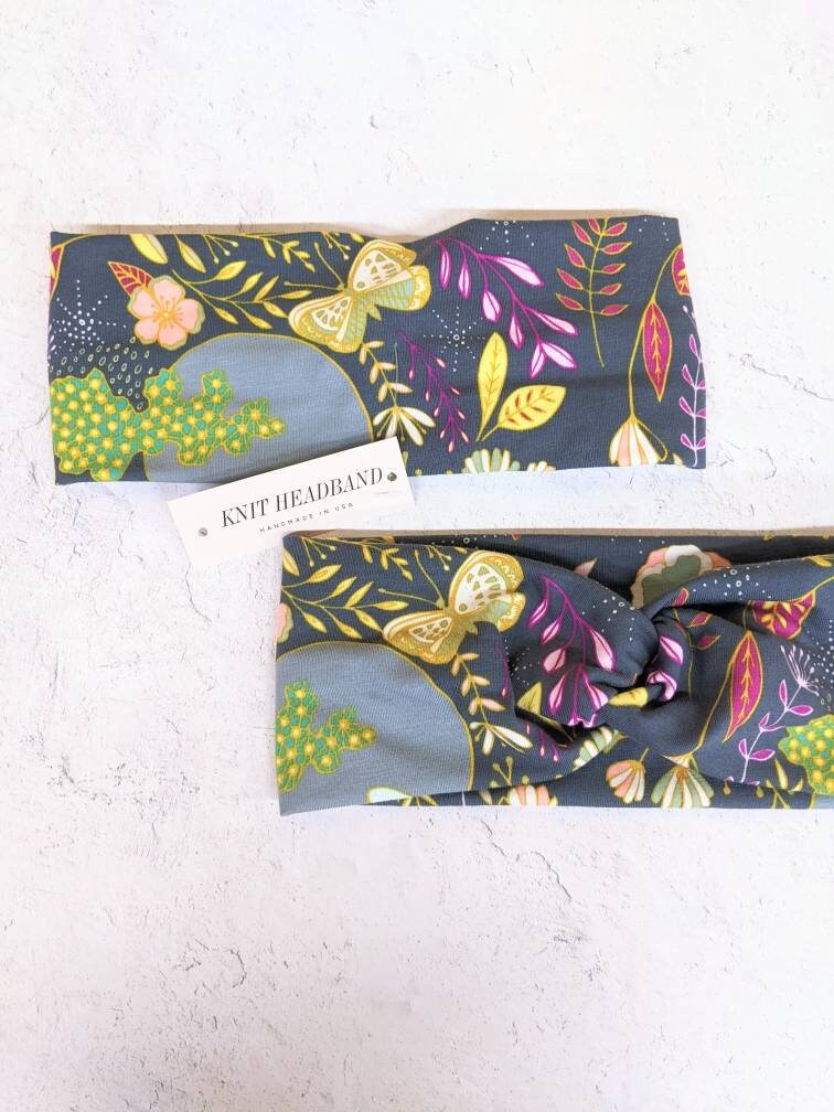 Faux Knot Headband - Midnight Meadow