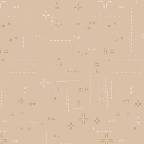 Cream Decostitch - Printed Quilter's Cotton Fabric by the Yard