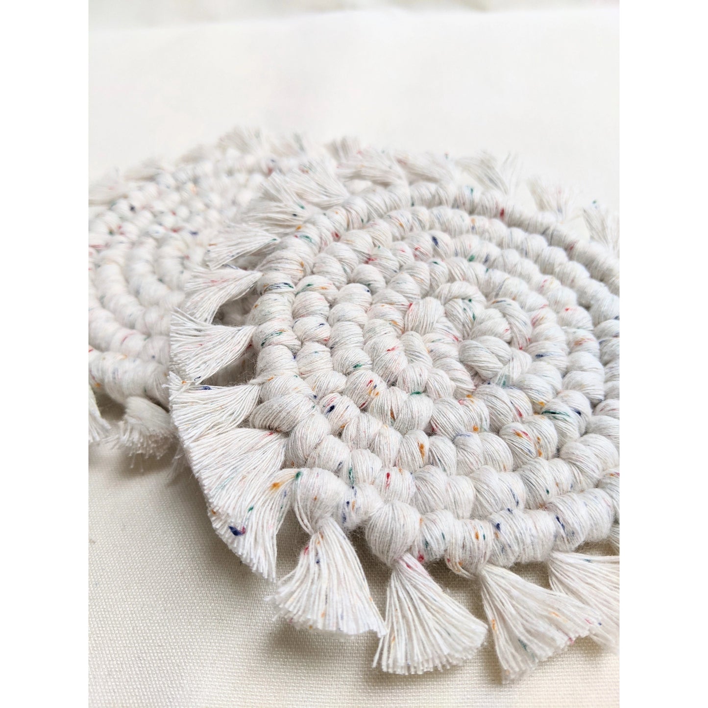 Macrame Fringe Coaster - Single