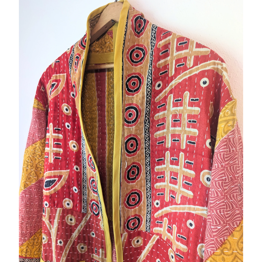 Upcycled Kantha Quilt Cardigan - No. 1