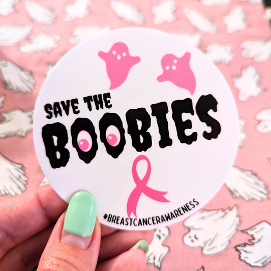 Ghost Save the Boobies Sticker