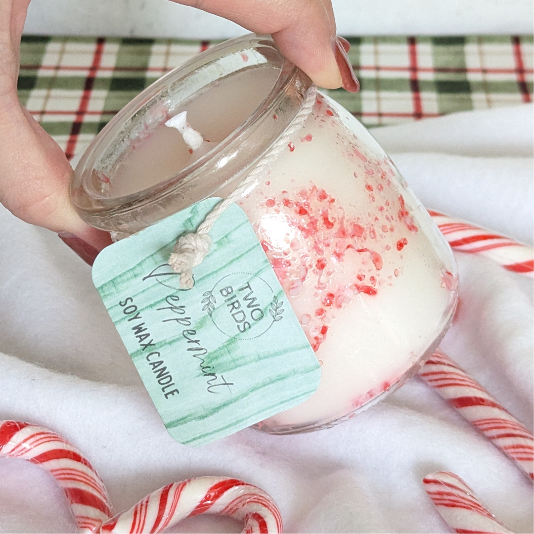 Soy Wax Candle 10oz - Candy Cane