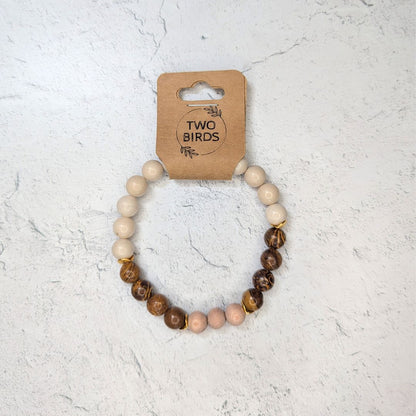 Gemstone Diffuser Bracelet - Oak Jasper + Riverstone + Rosewood