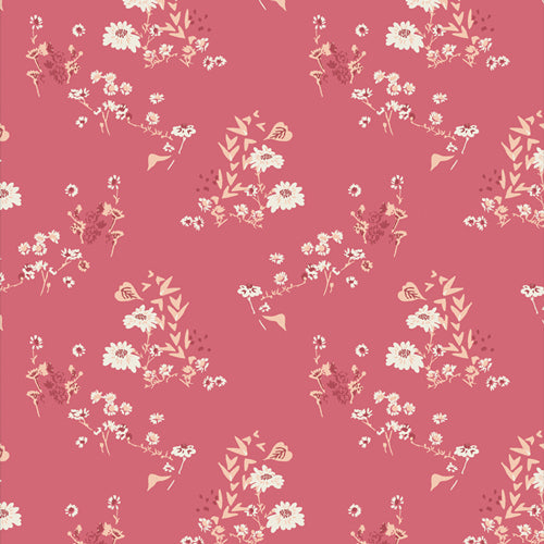 Chamomile Bliss Pink - Printed Quilter's Cotton Fabric by the Yard