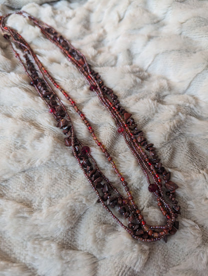 Long Rock Candy Necklace - Red