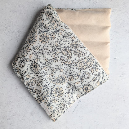 Weighted Heating Pad Cotton/Flannel - White Paisley