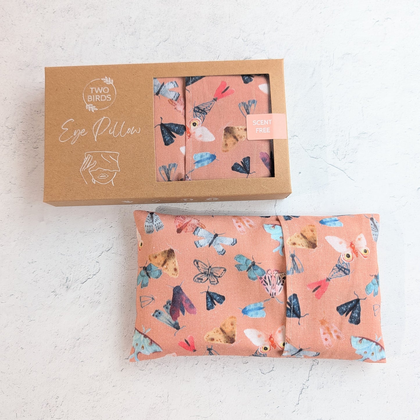 Weighted Eye Pillow - Moths on Pink