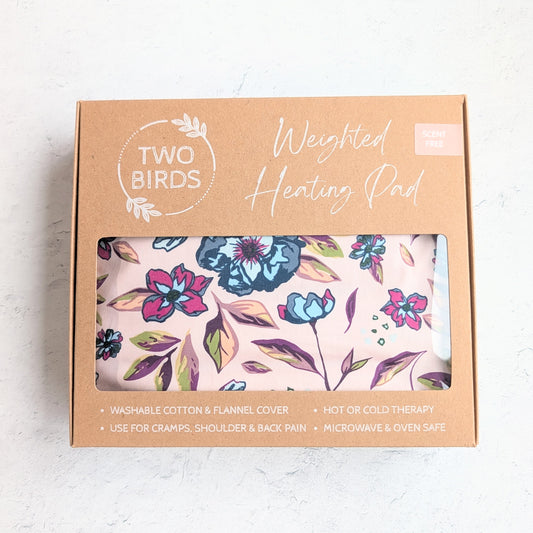 Weighted Heating Pad Cotton/Flannel - Blush Botanical