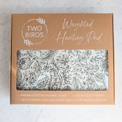 Weighted Heating Pad Cotton/Flannel - White Paisley