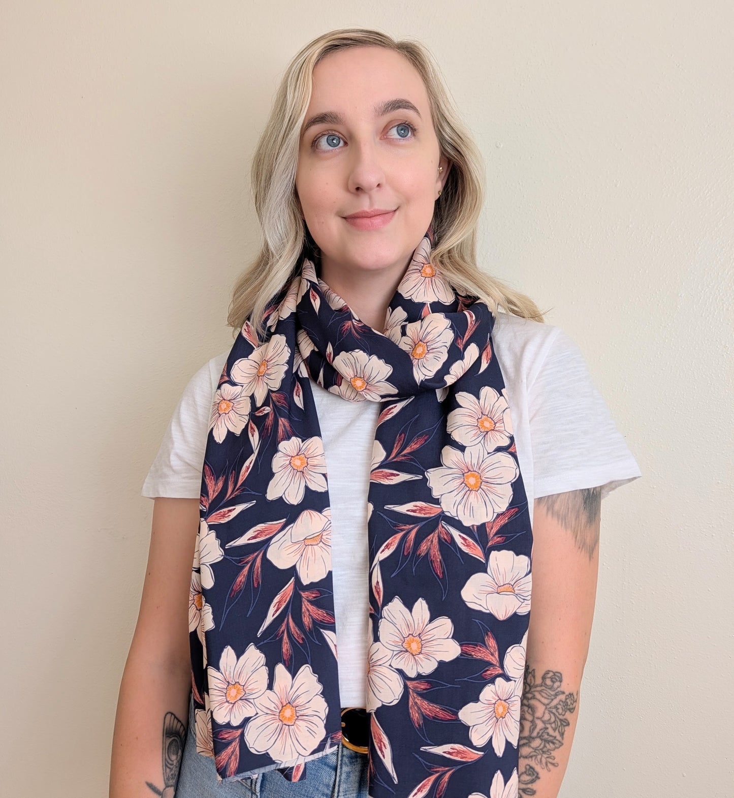 Do-It-All Shawl: Travel Wrap & Scarf - Tinted Blooms
