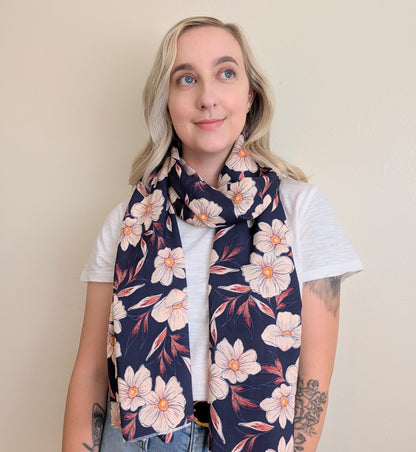 Do-It-All Shawl: Travel Wrap & Scarf - Tinted Blooms