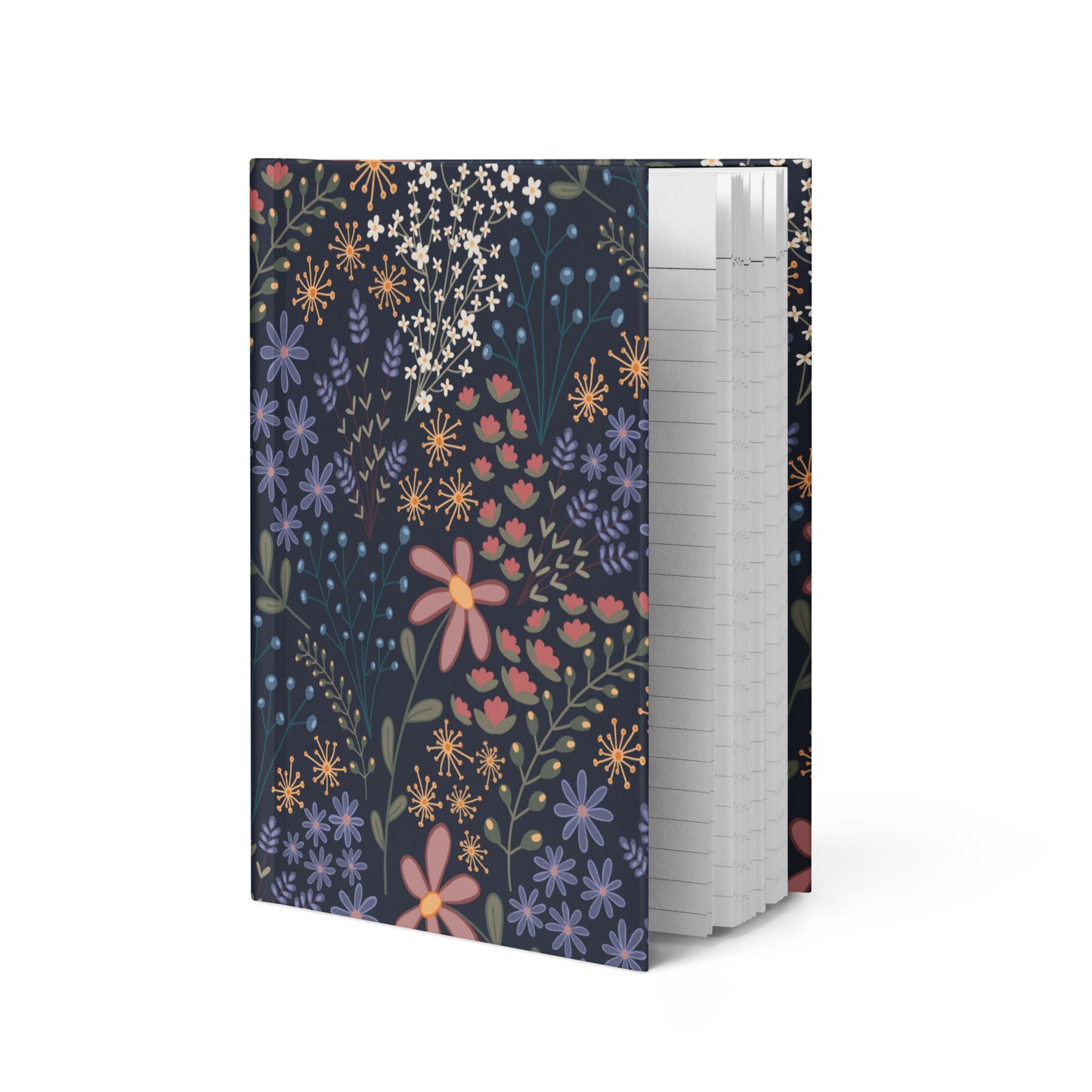 Lined Hardcover Notebook - Wildflower Night