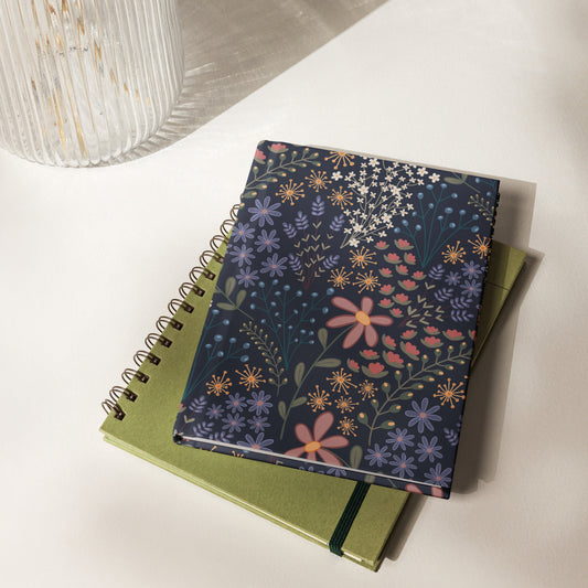 Lined Hardcover Notebook - Wildflower Night