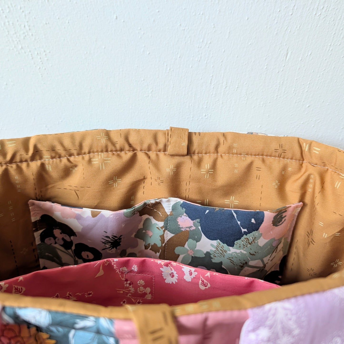 Large Puff Quilted Tote Bag - Upcycled Scrapwork