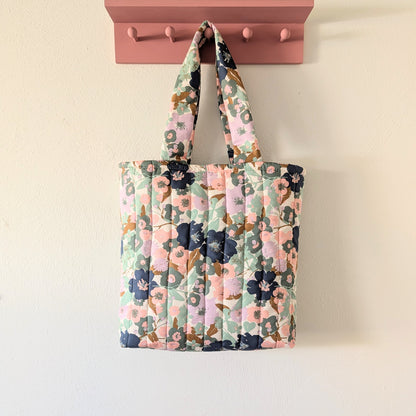 Large Puff Quilted Tote Bag - Meadow Bloom