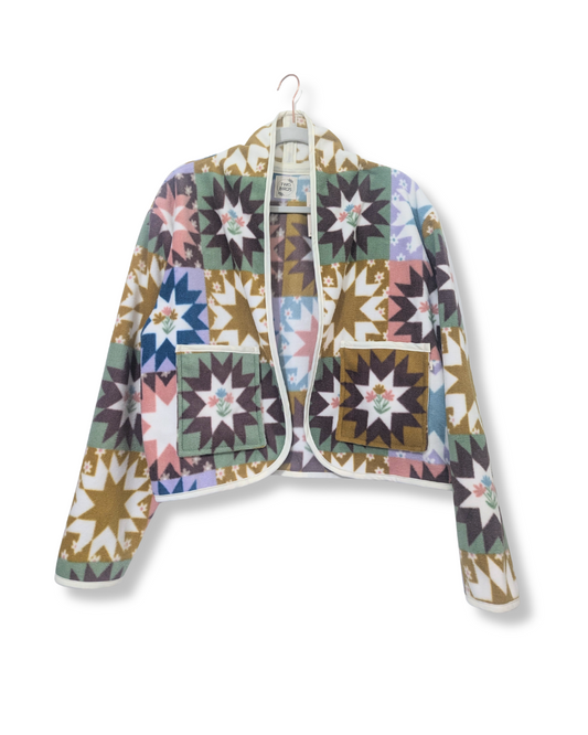Cozy Cardi - Spring Patchwork Print (Small/Medium)