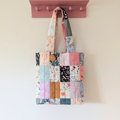 Large Puff Quilted Tote Bag - Upcycled Scrapwork
