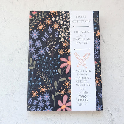 Lined Hardcover Notebook - Wildflower Night