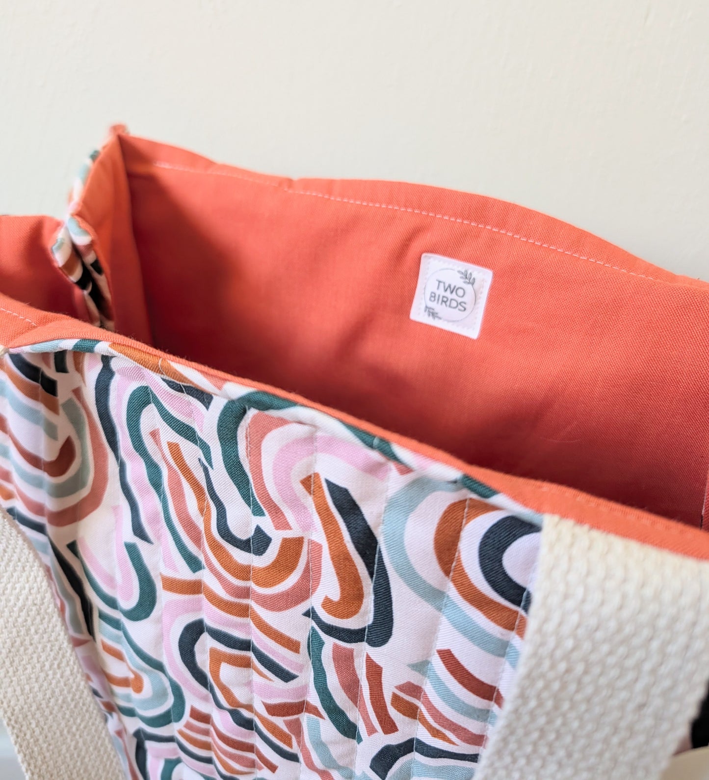 The Easy Tote - Quilted Mod Rainbow