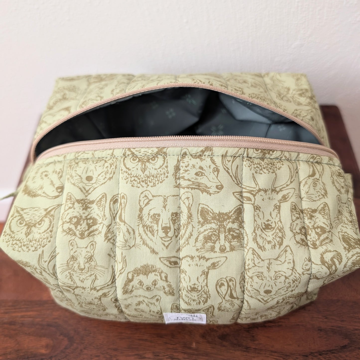 Large Quilted Cosmetic Bag - Wildlife Buddies