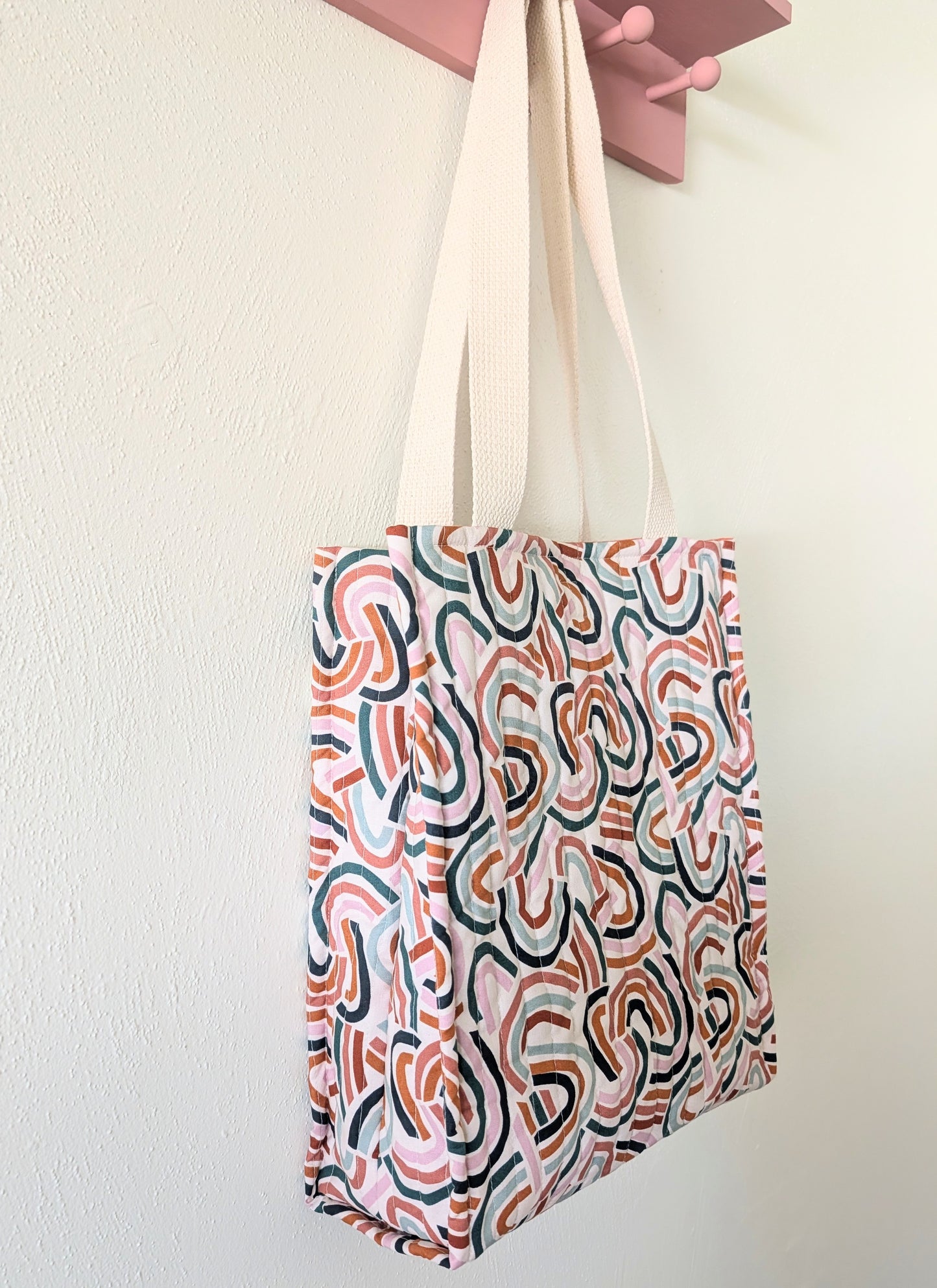 The Easy Tote - Quilted Mod Rainbow