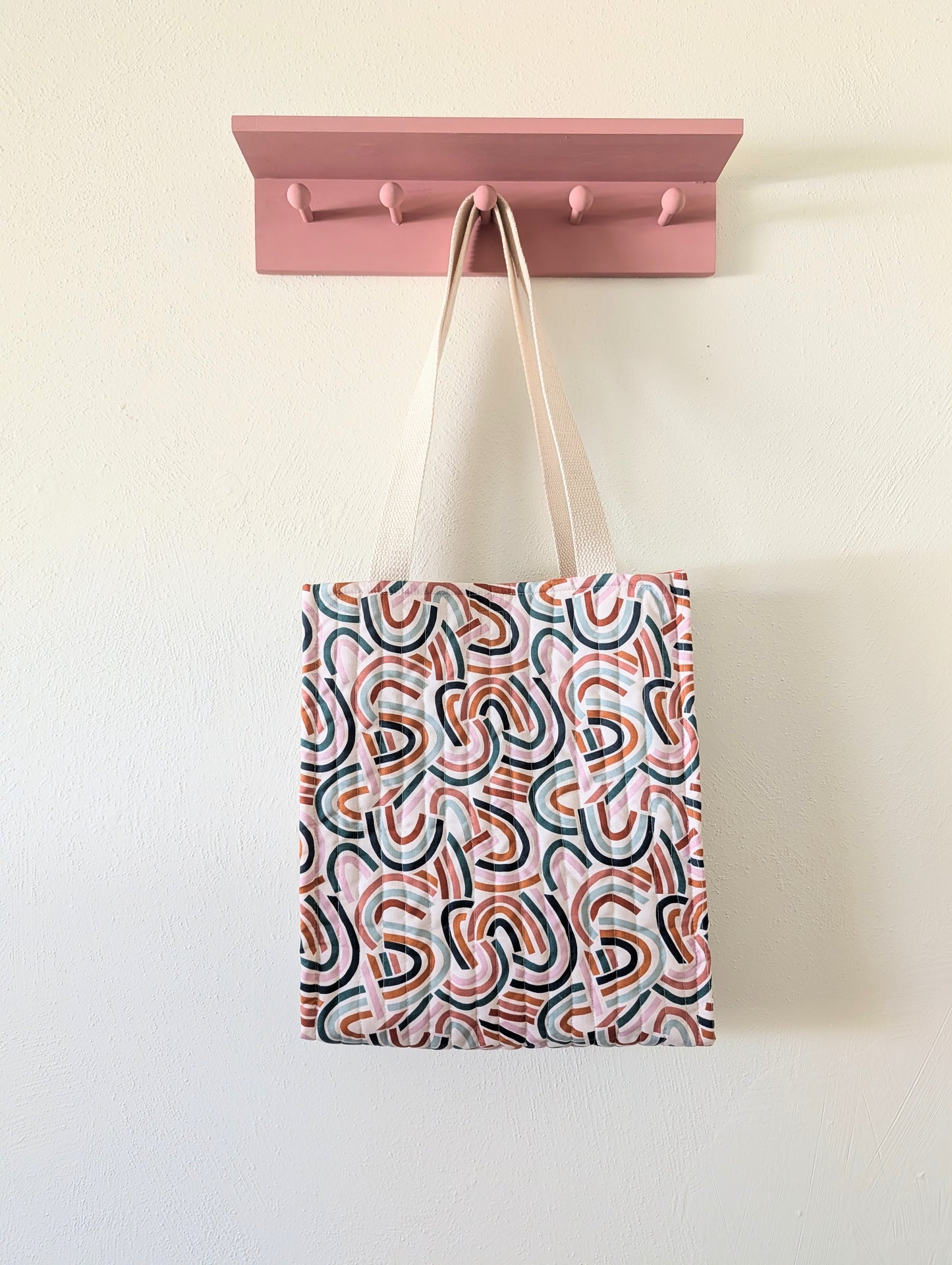 The Easy Tote - Quilted Mod Rainbow