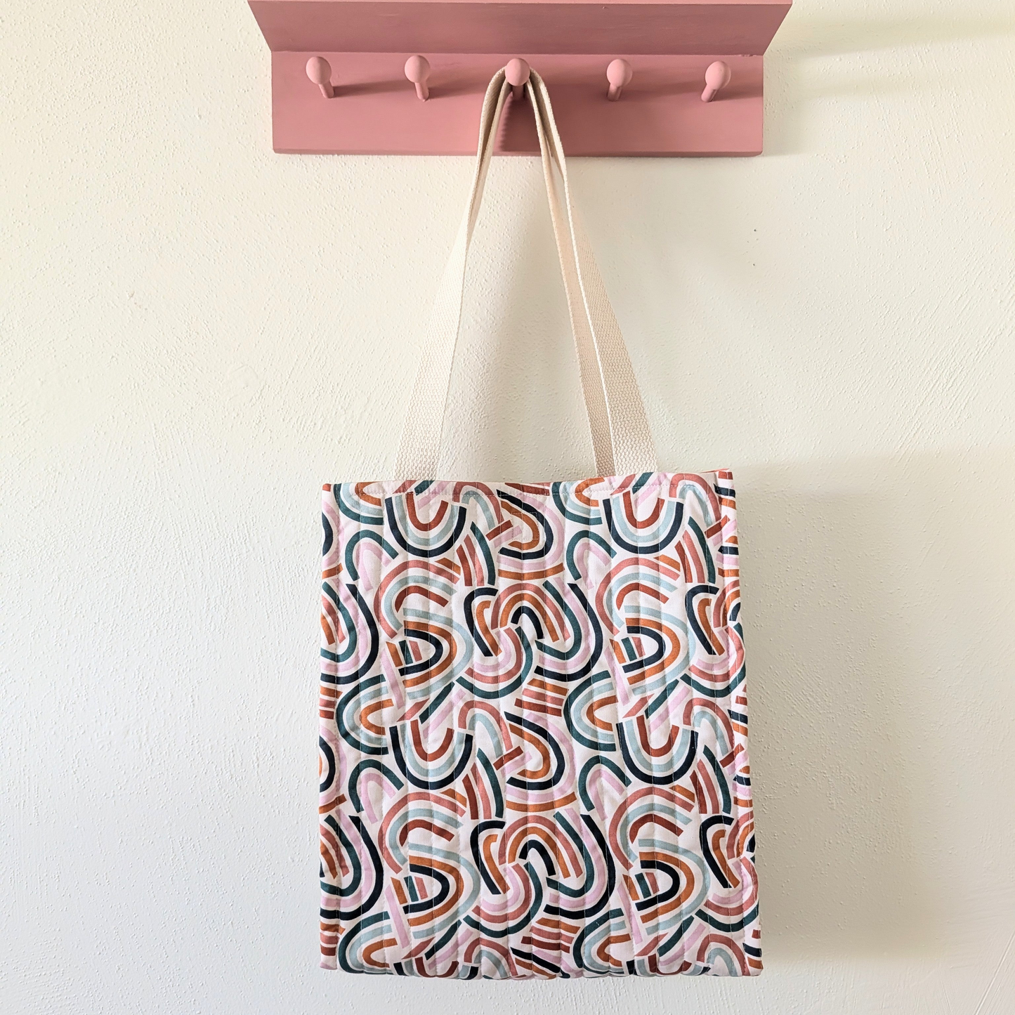 The Easy Tote - Quilted Mod Rainbow