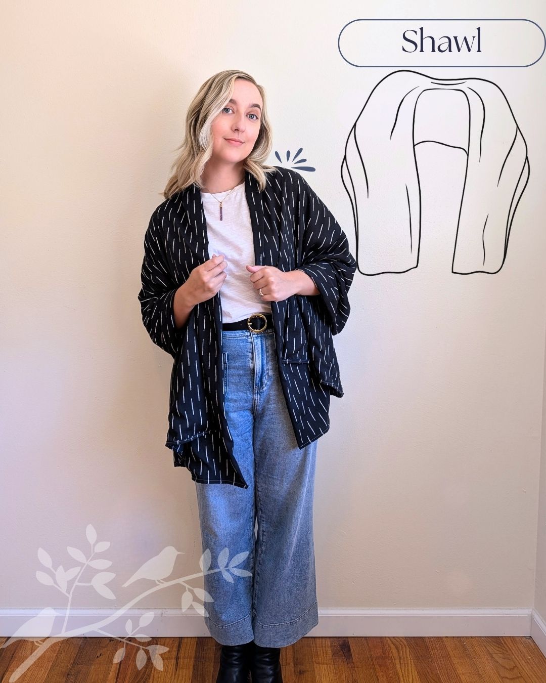 Do-It-All Shawl: Travel Wrap & Scarf - Tinted Blooms