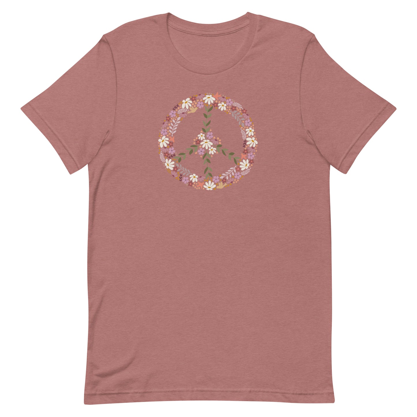 Peace Wreath Heather Mauve Unisex T-Shirt