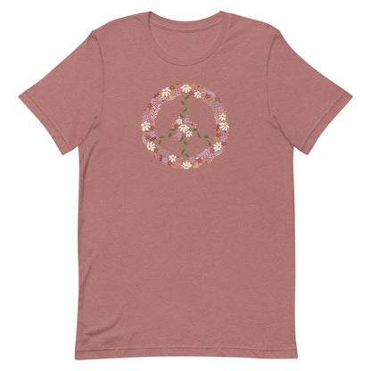 Peace Wreath Heather Mauve Unisex T-Shirt