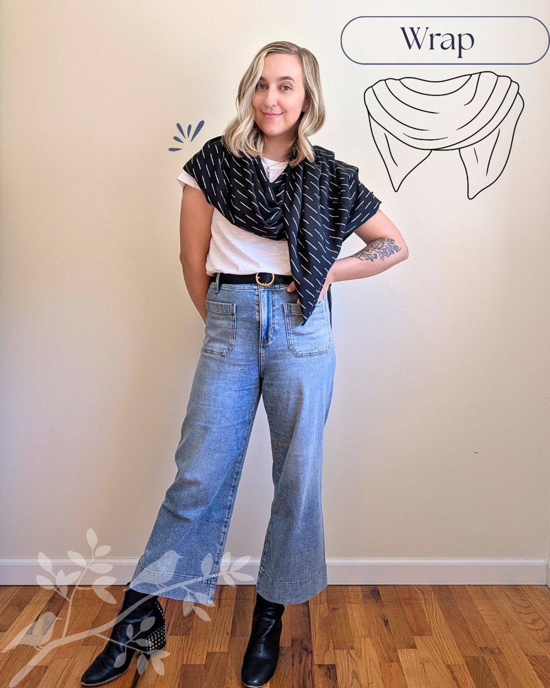Do-It-All Shawl: Travel Wrap & Scarf - Tinted Blooms