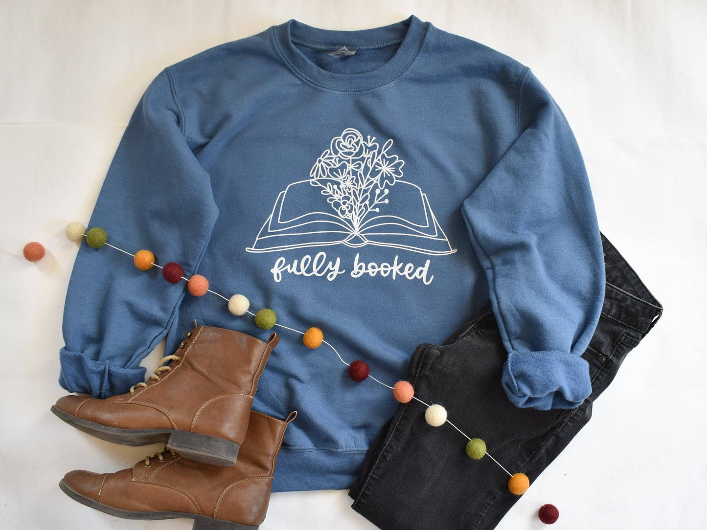 Fully Booked Floral Sweatshirt | Cute Book Sweater