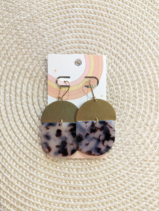 Colleen Brass Acetate Earrings Tortoise