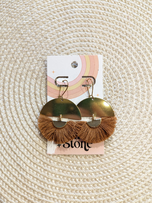 Everyday Tassel Earrings Brown