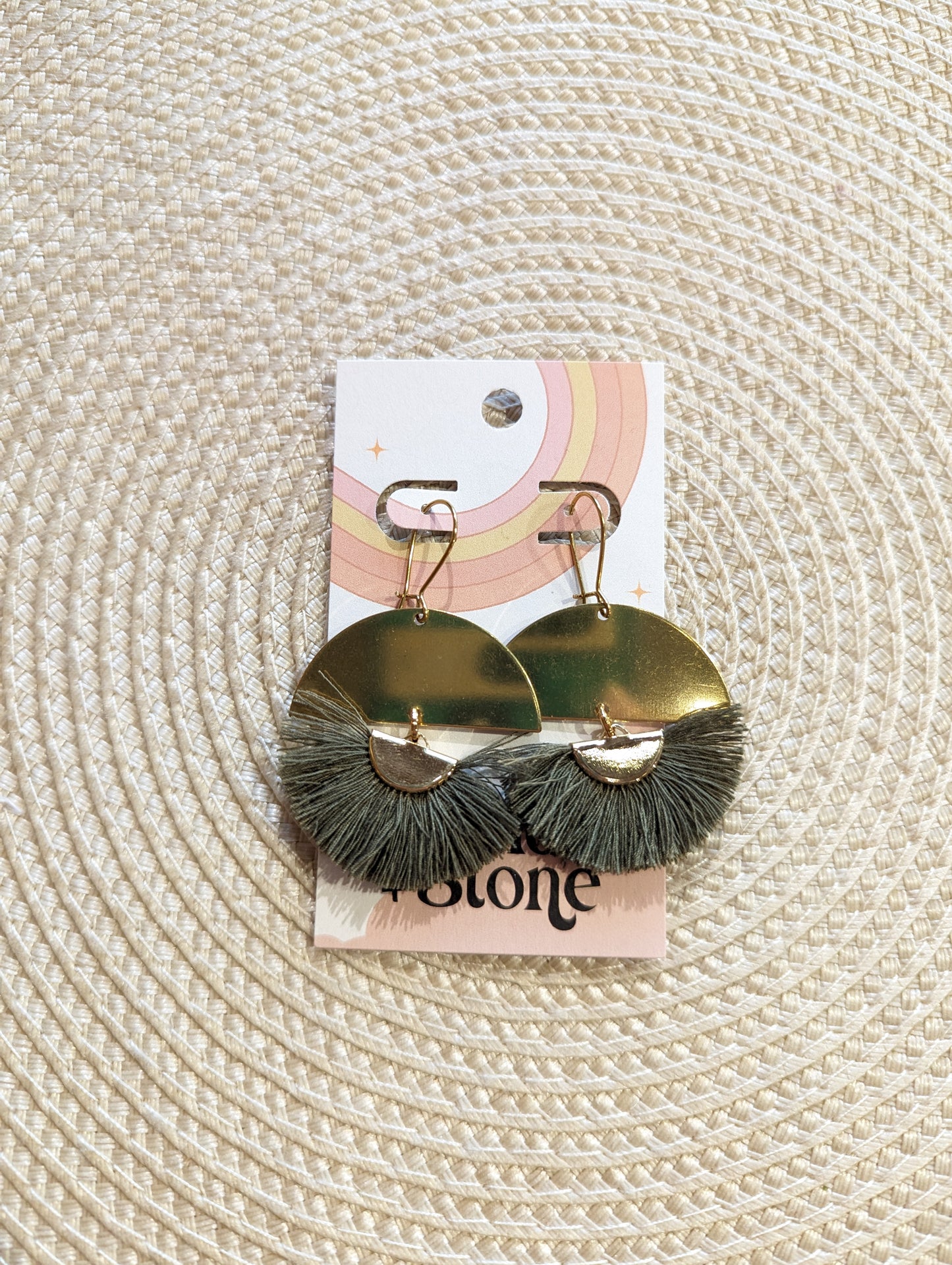 Everyday Tassel Earrings Olive