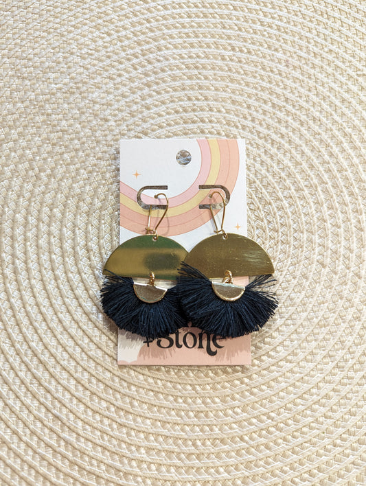 Everyday Tassel Earrings Black