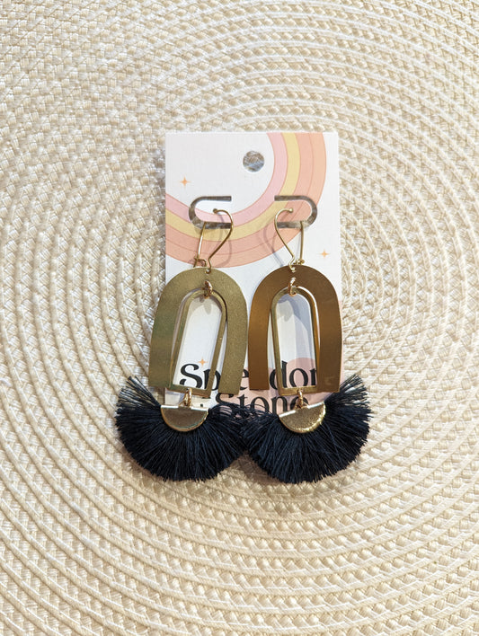 Jo Tassel Earrings Black