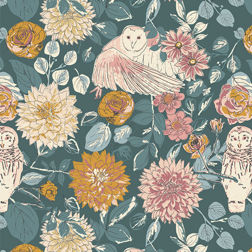 Owl Things Floral - Printed Quilter's Cotton Fabric by the Yard