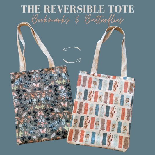 The Reversible Tote Bag - Bookmarks & Butterflies